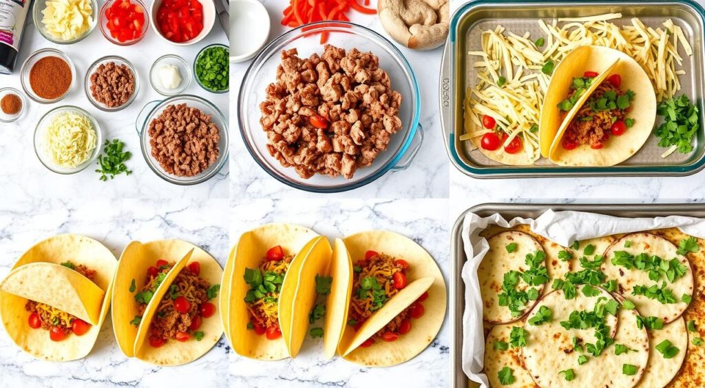 Baked Taco Preparation Steps