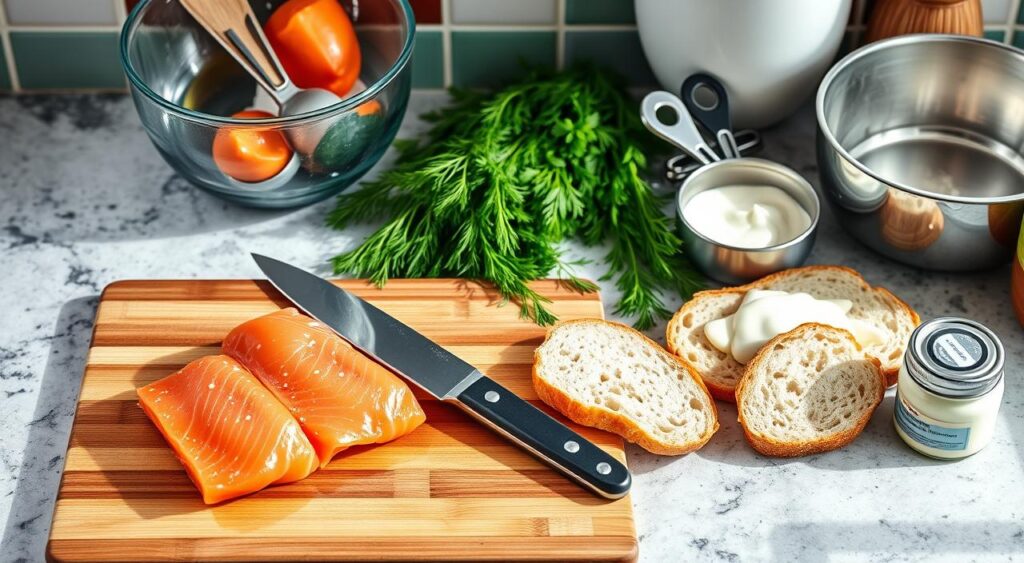 Kitchen Tools for Salmon Sandwich Preparation