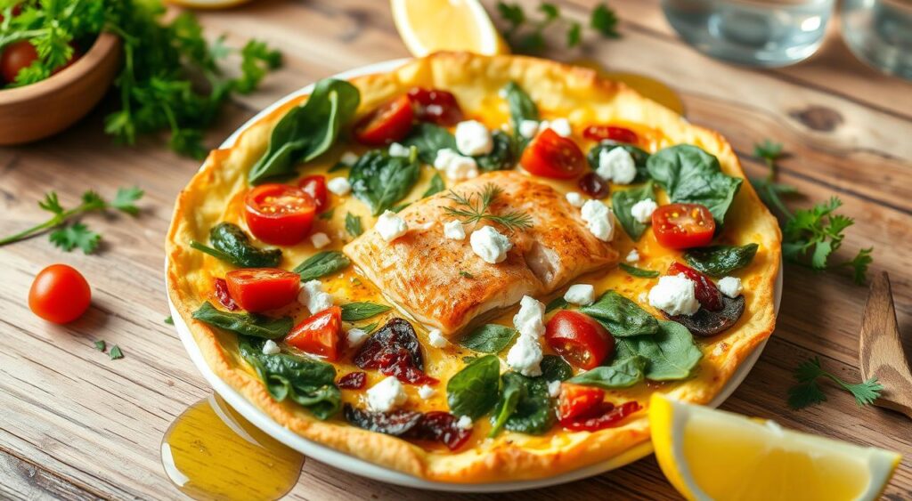 Mediterranean Salmon Frittata Breakfast