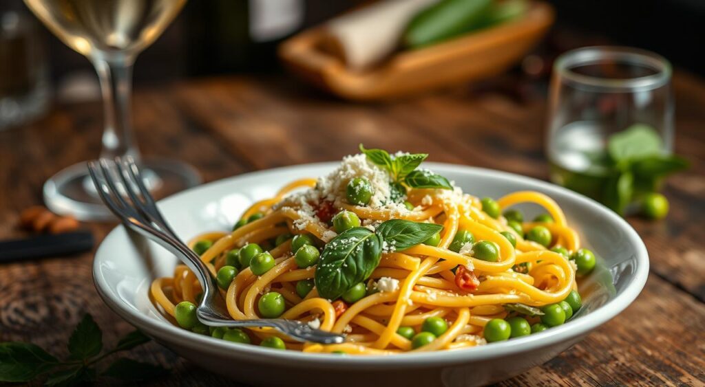 Pasta with peas recipe