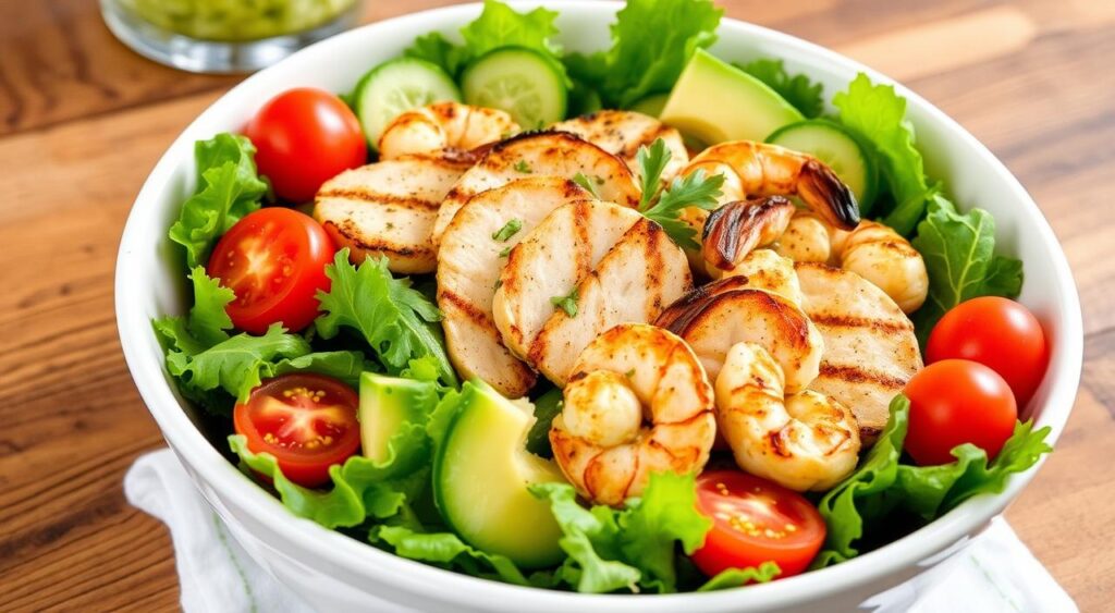 Salad with chicken & shrimp