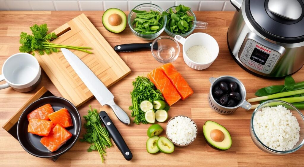 Salmon Poke Bowl Kitchen Tools