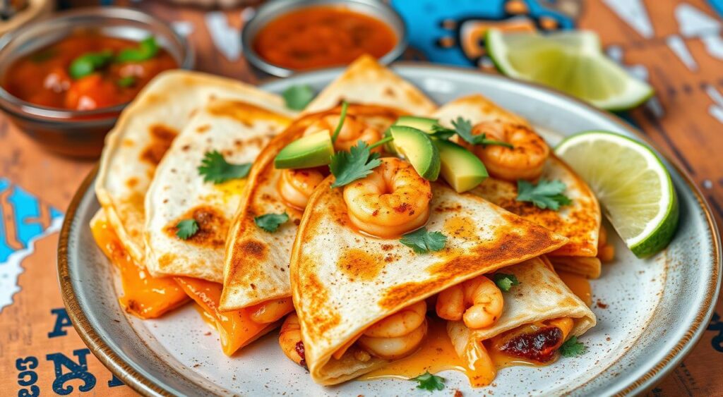 Spicy Shrimp Quesadilla Variation