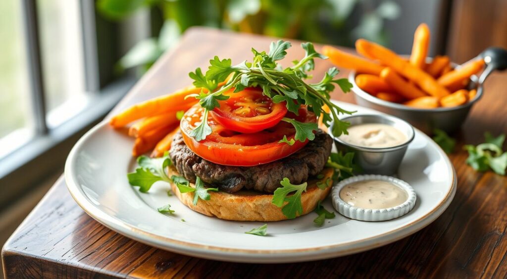 Venison Burger Presentation