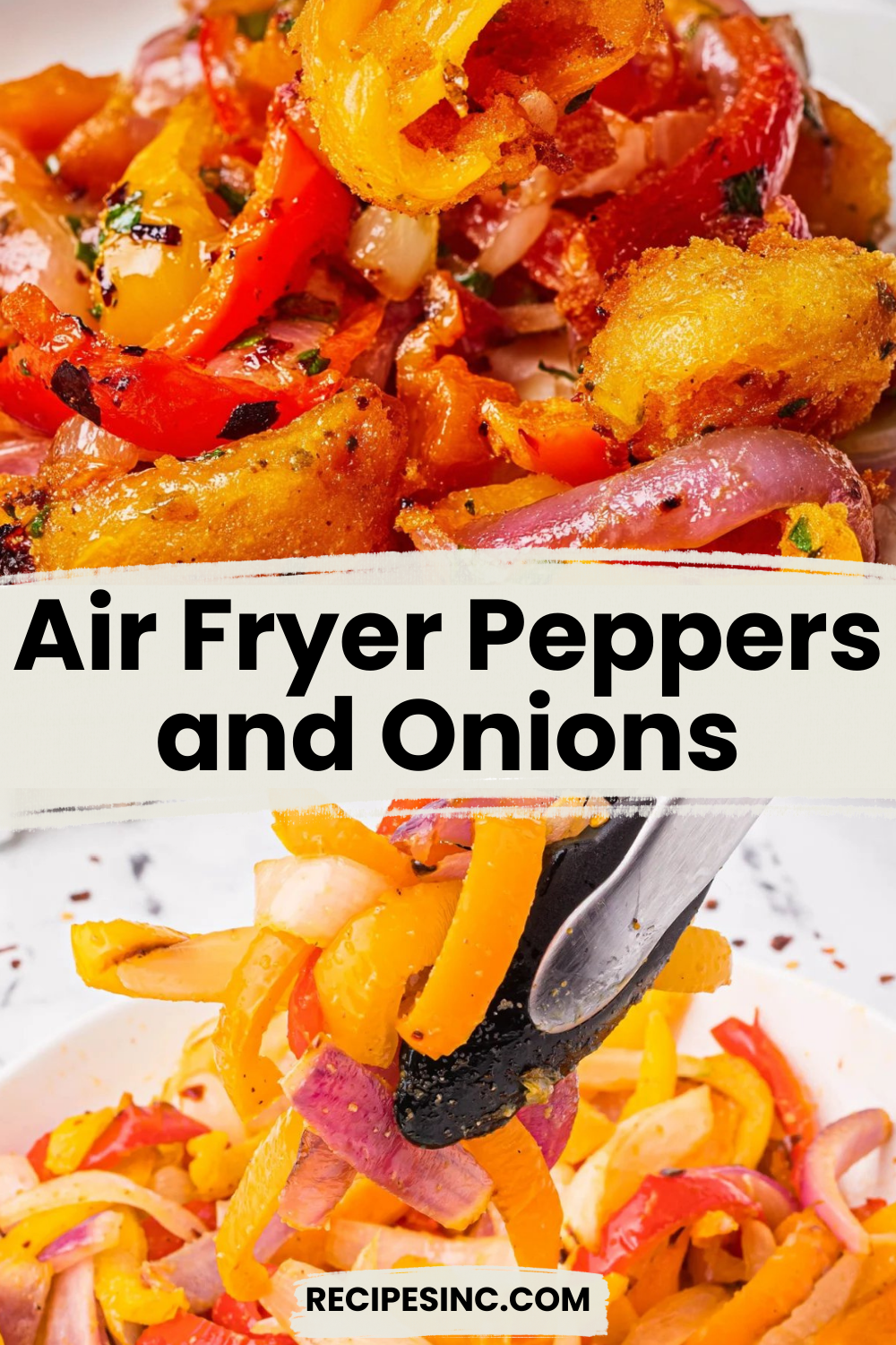Air Fryer Peppers and Onions

