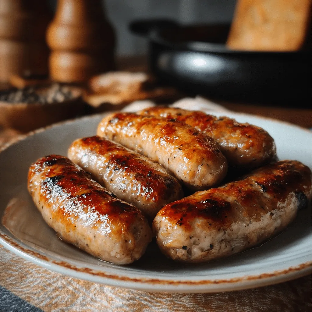 15-Minute Air Fryer Breakfast Sausages served on a plate