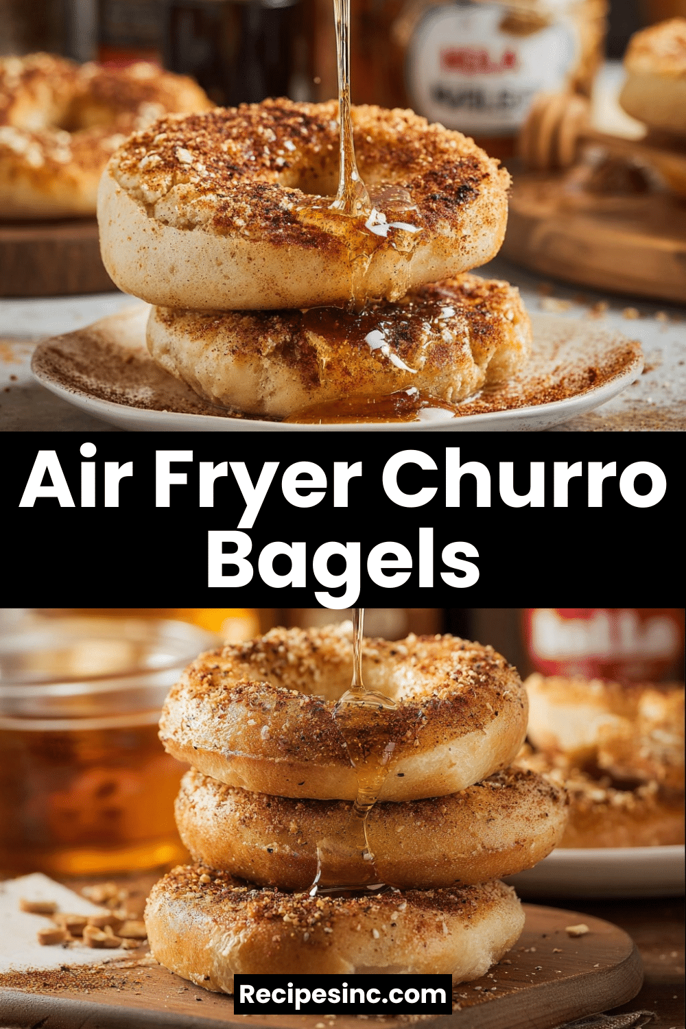 Air Fryer Churro Bagels