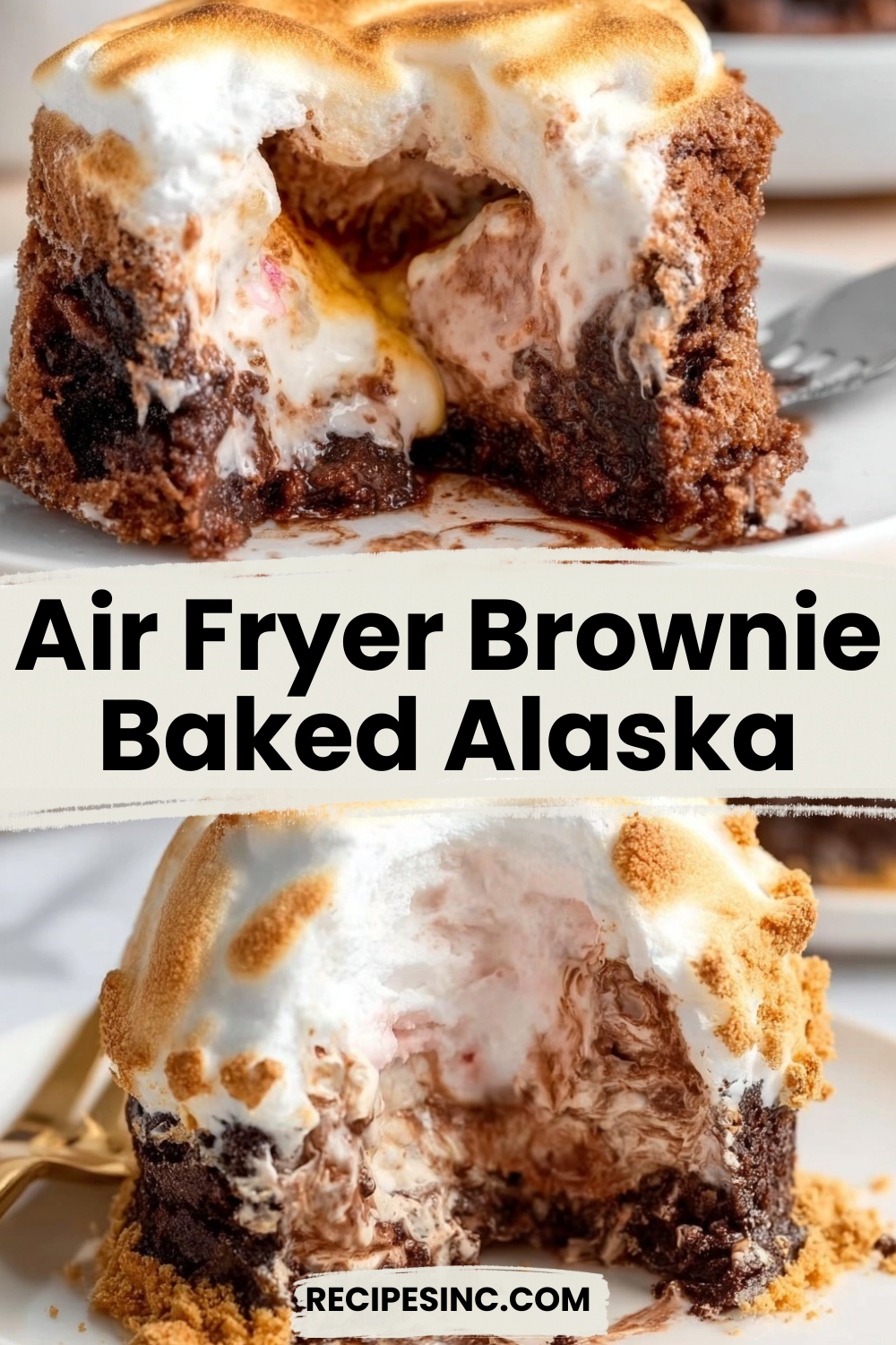 Air Fryer Brownie Baked Alaska