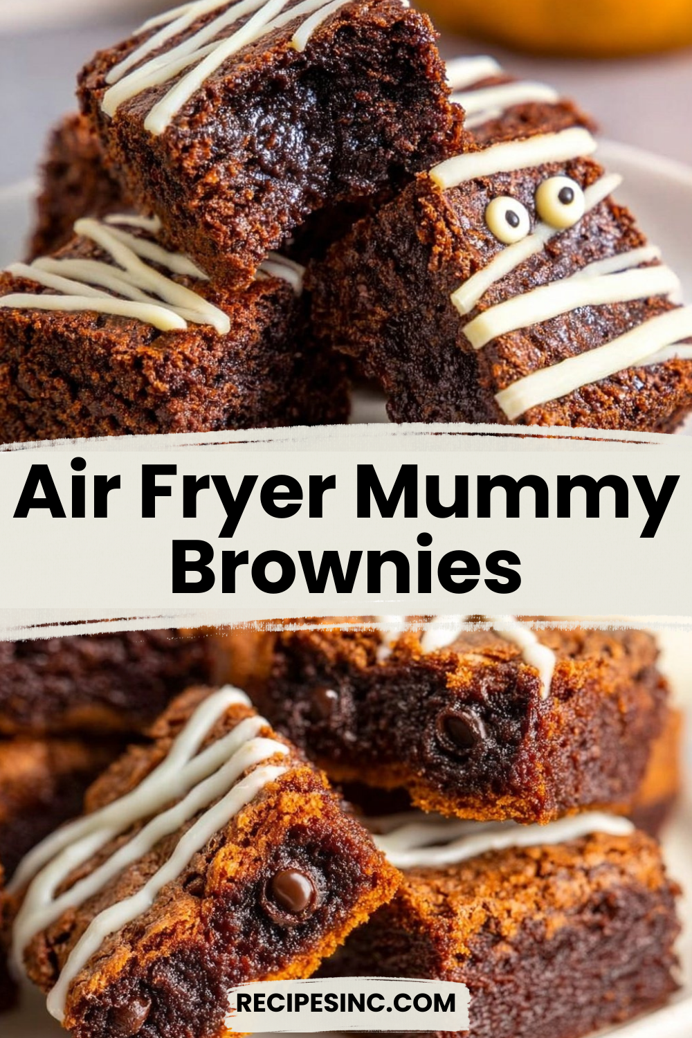 Air Fryer Mummy Brownies