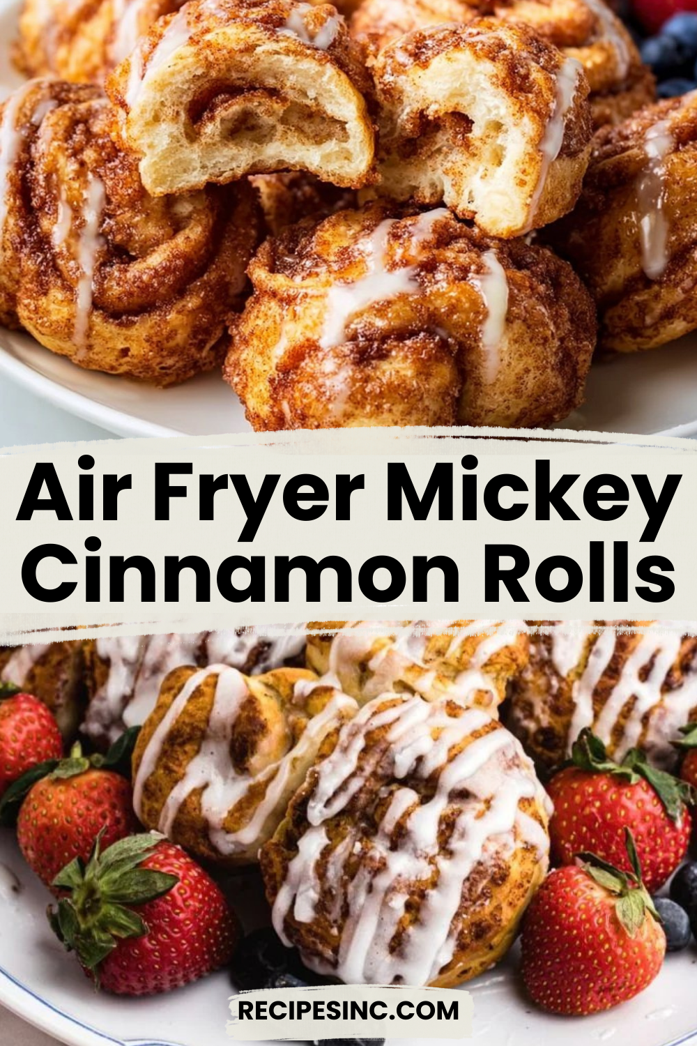 Air Fryer Mickey Cinnamon Rolls