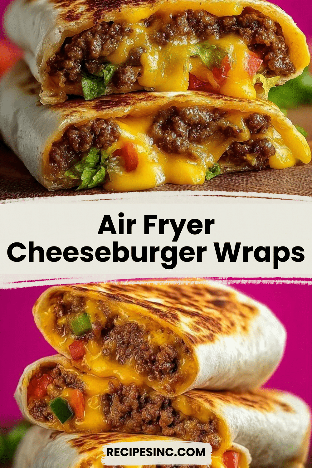 Air Fryer Cheeseburger Wraps
