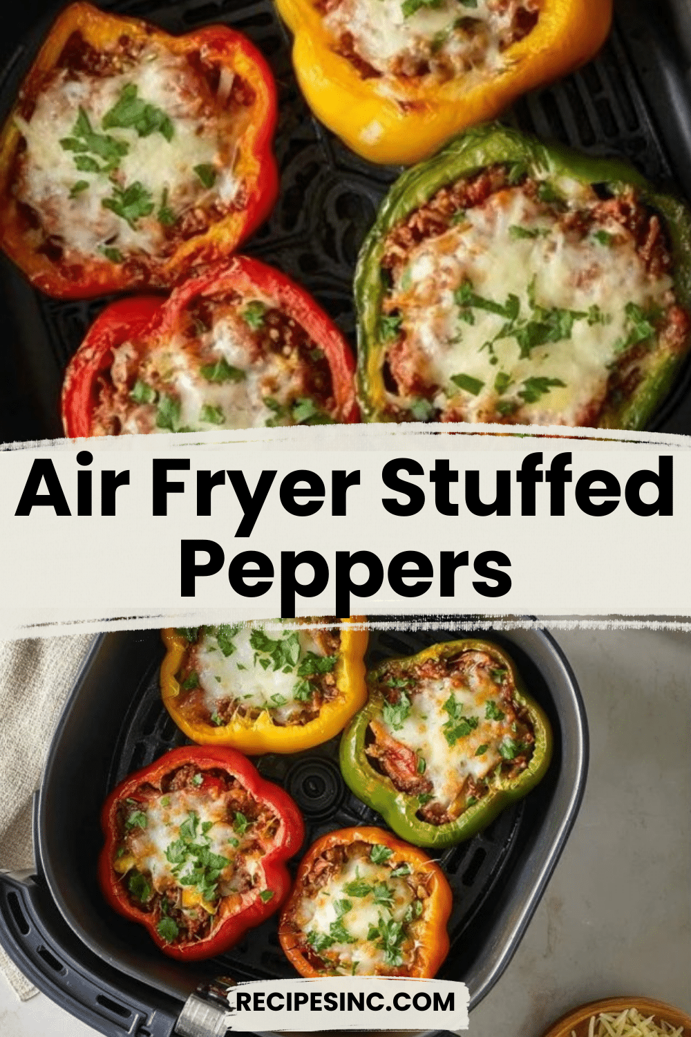 Delicious air fryer stuffed peppers with vibrant colors and hearty filling