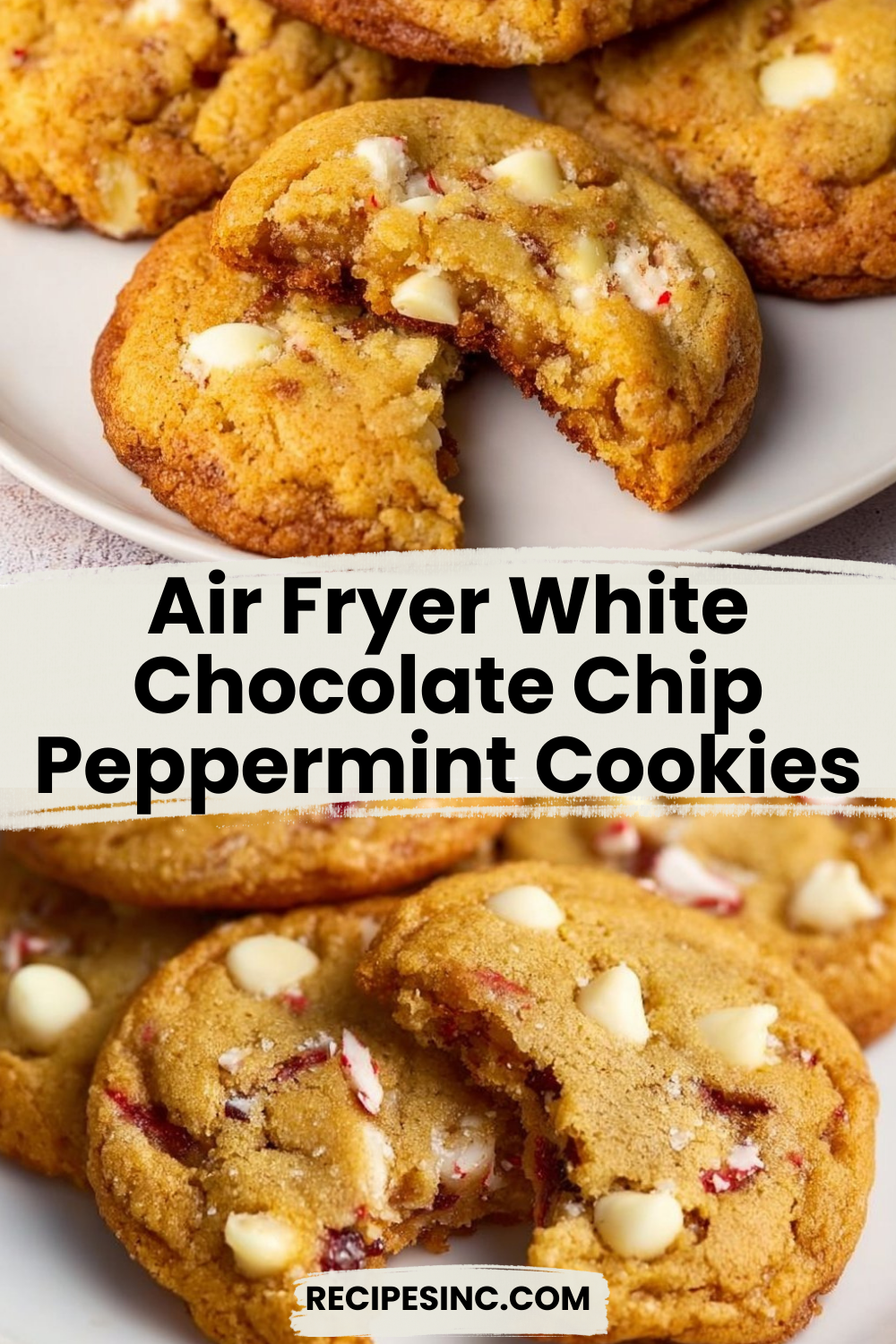 Air Fryer White Chocolate Chip Peppermint Cookies

