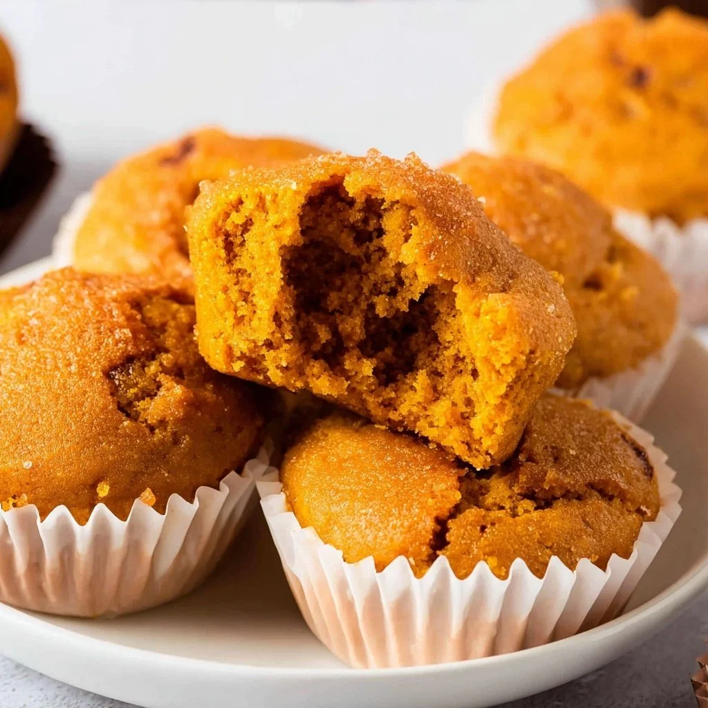 Delicious air fryer 2 ingredient pumpkin muffins ready to enjoy.