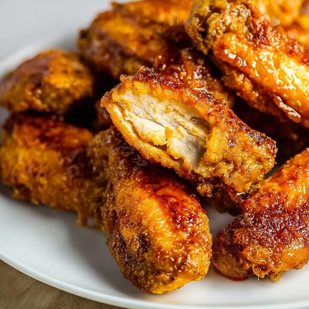 Crispy Air Fryer Buffalo Chicken Wings served with dipping sauce
