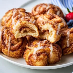 Delicious Air Fryer Mickey Cinnamon Rolls served on a plate