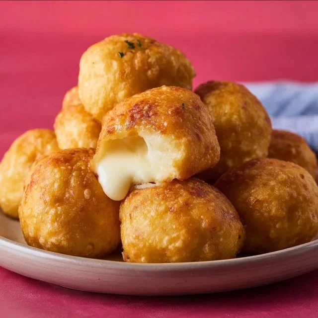 Crispy air fryer mozzarella balls served with marinara sauce
