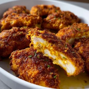 Delicious crispy butter chicken served on a plate with aromatic spices