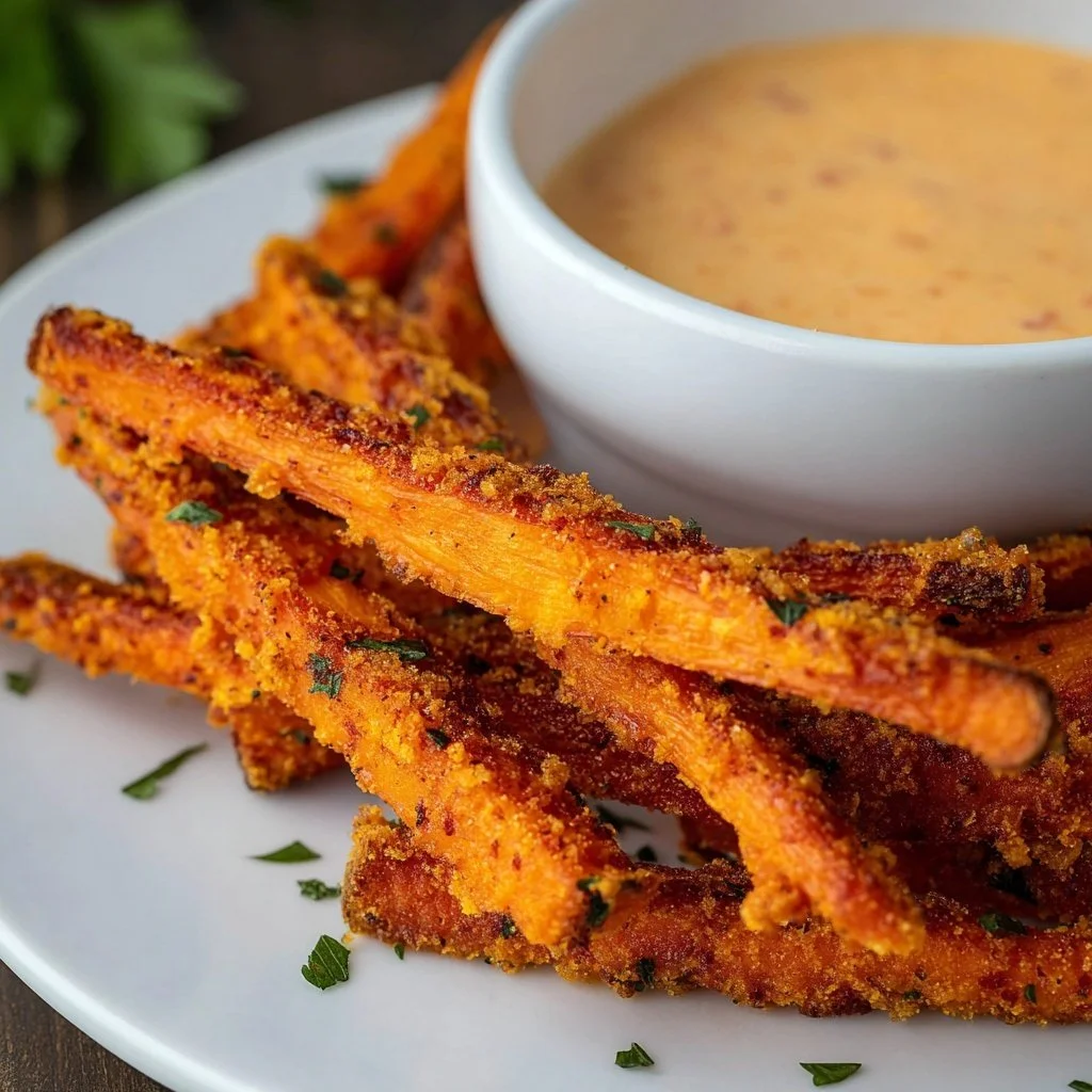 Deliciously crisp air fryer carrot fries served in a bowl.