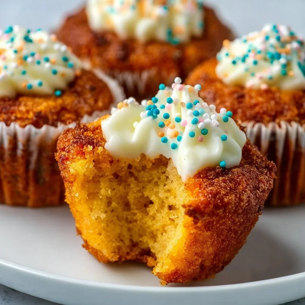 Freshly baked air fryer cupcakes on a cooling rack.