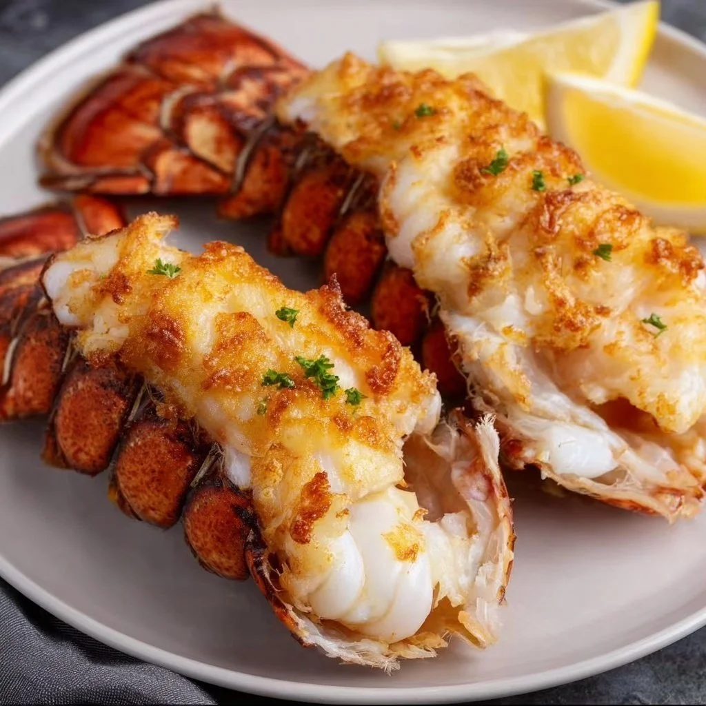 Delicious air fryer lobster tails cooked to perfection