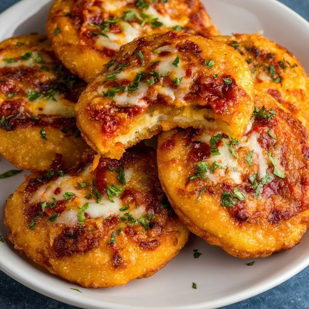 Delicious air fryer mini pizzas topped with cheese and pepperoni