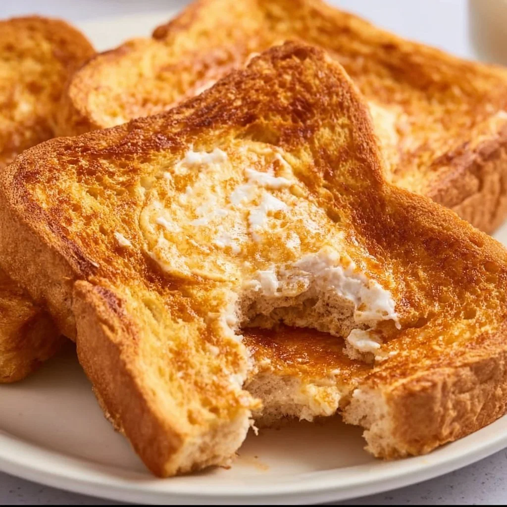 Golden brown Air Fryer Toast with delicious toppings, ready to serve.