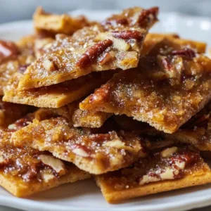 Delicious Pecan Toffee Crackers perfect for parties and snacking