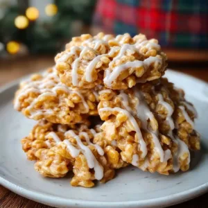 4-Ingredient No-Bake Christmas Crunch Cookies on a festive plate