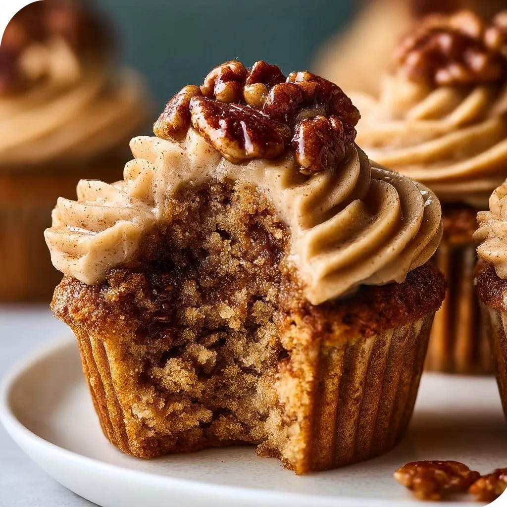 Pecan Pie Cupcakes with Brown Sugar Frosting