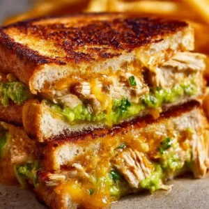 Delicious Chicken Avocado Melt Sandwich with melted cheese and fresh ingredients