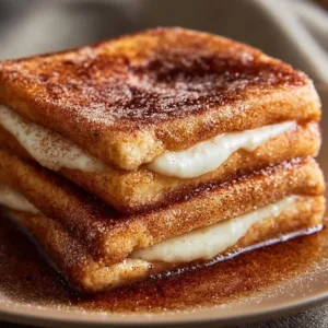 Churro Stuffed French Toast with cinnamon sugar on top