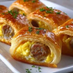 Delicious sausage egg breakfast roll-ups served on a plate