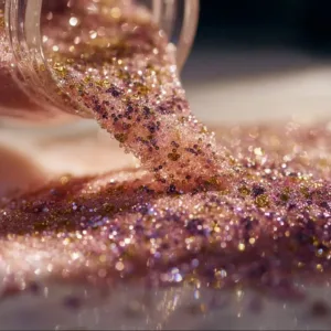 Colorful edible gelatin sequins for cake and dessert decoration