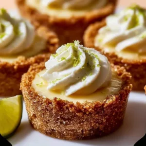 No-bake mini key lime pies topped with whipped cream and lime zest