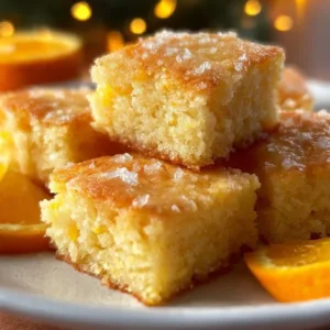 Festive Holiday Orange Glow Snack Squares arranged on a plate