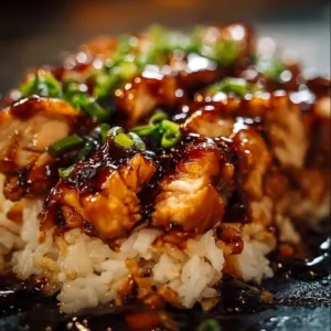 Honey BBQ Chicken Rice served with garnishes for a delightful meal
