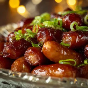 Honey Garlic Mississippi Little Smokies served in party cups