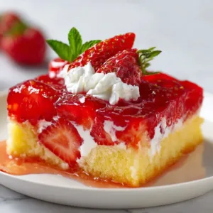 Colorful and delicious Jello Cake decorated with whipped cream and fruit