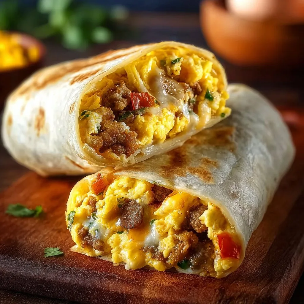 Easy Sausage Egg Breakfast Burritos
