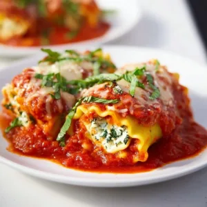 Delicious Lasagna Roll-Ups filled with cheese and sauce