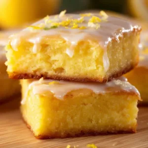 Delicious lemon brownies with a zesty lemon glaze