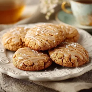 Freshly baked maple brown sugar cookies on a cooling rack