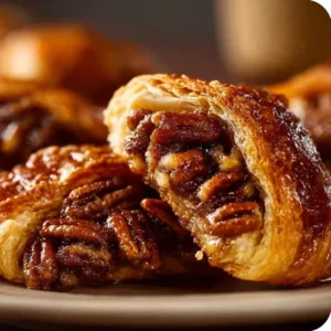 Pecan Pie Crescents with a golden flaky crust and pecan filling