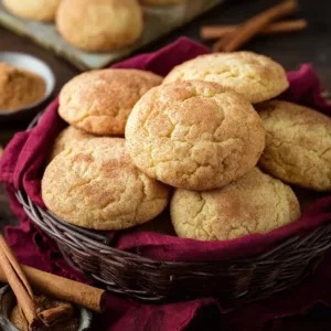 Freshly baked Snickerdoodle Cookies with cinnamon and sugar