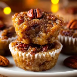 Delicious Southern pecan pie bites served on a white plate.