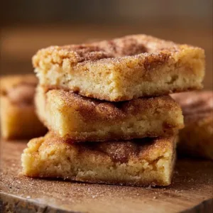 Delicious sweet and spicy cinnamon sugar blondies on a plate