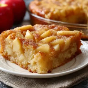 Delicious 3 Ingredient Apple Cake recipe with fresh apples and simple ingredients