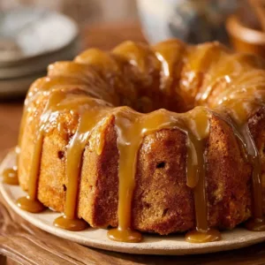 Homemade Apple Bundt Cake with cinnamon and fresh apples