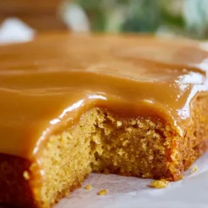Delicious caramel cake adorned with creamy caramel icing